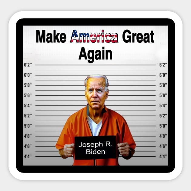 Maga Biden mugshot Sticker by Big Trumpin inc